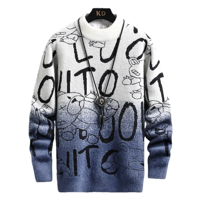 

Winter New Thickening Men's Comfortable Sweater Fashion Casual Long Sleeve Knit Top Men Clothes