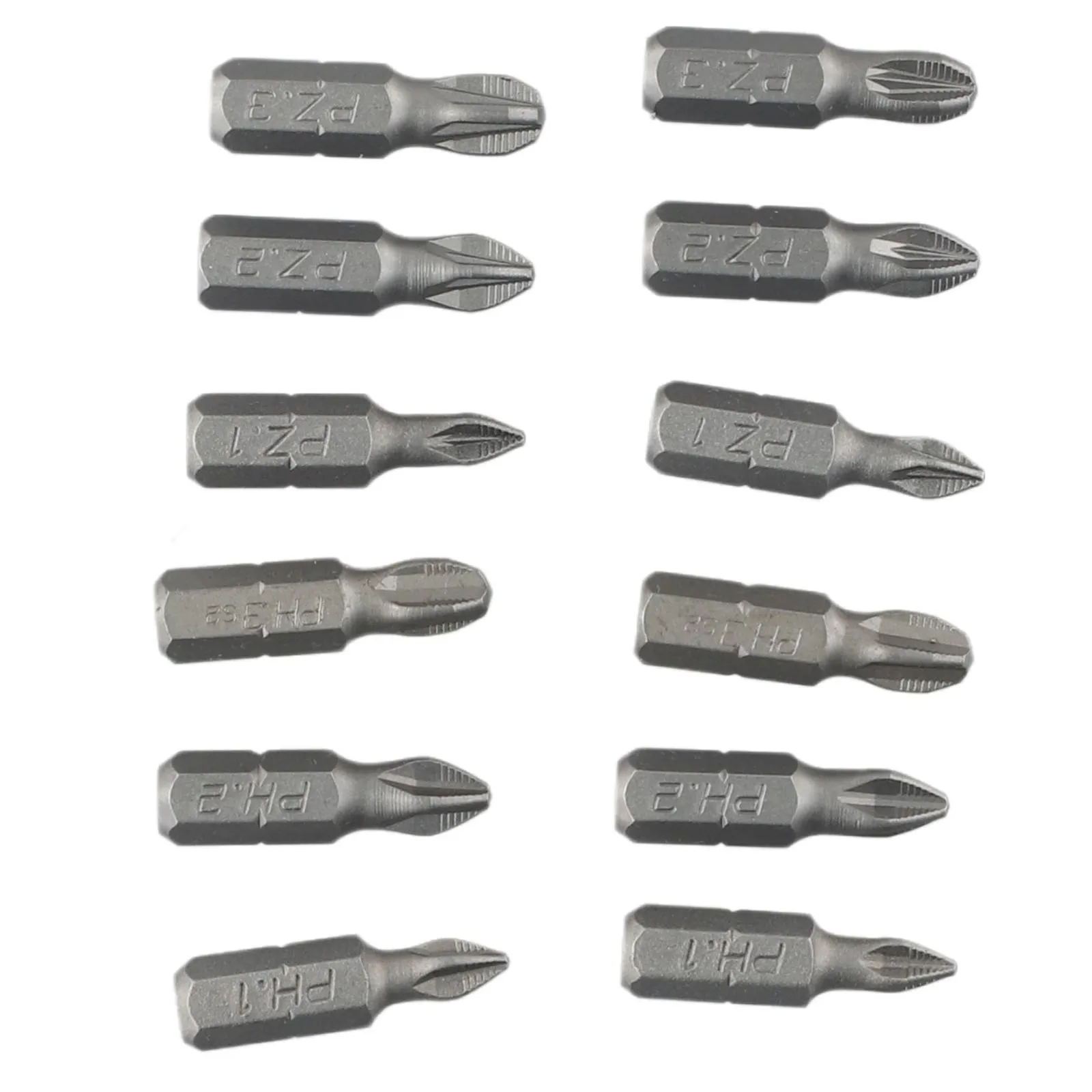 

12Pcs Non-Slip Batch Head Phillip Bits Hex Shanked Screwdriver Magnetic Single Head PH1 PH2 PH3 PZ1 PZ2 PZ3 Hand Repair Tools