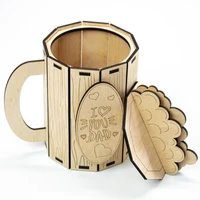 wooden beer mug ornaments fathers day gift decorations wooden crafts