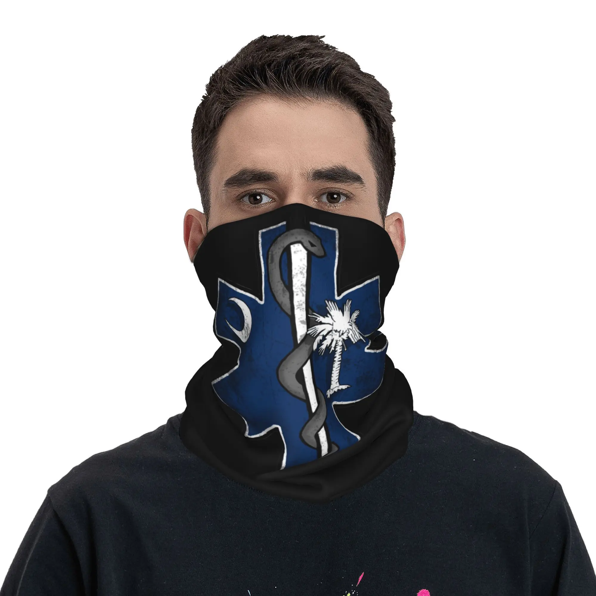 Пользовательский EMT Star of Life символ бандана для шеи женский и мужской зимний