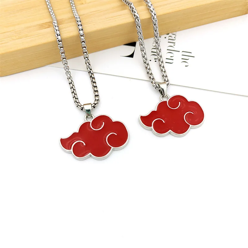 

Akatsuki Red Cloud Pendant Necklace for Women Narutos Anime Accessories Itachi Titanium Jewelry Cartoon Men's Neck Chains Gifts