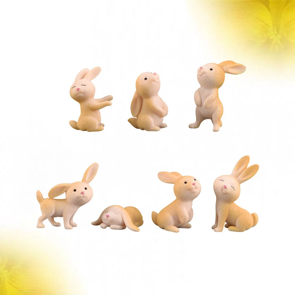 

7 Pcs Terrarium Kids Garden Miniatures Decoration Succulent Animal Model Resin Decorations Cute