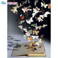 gatyztory paint by number butterfly kits for adults handpainted diy coloring by number animals on canvas home decoration 60x75cm