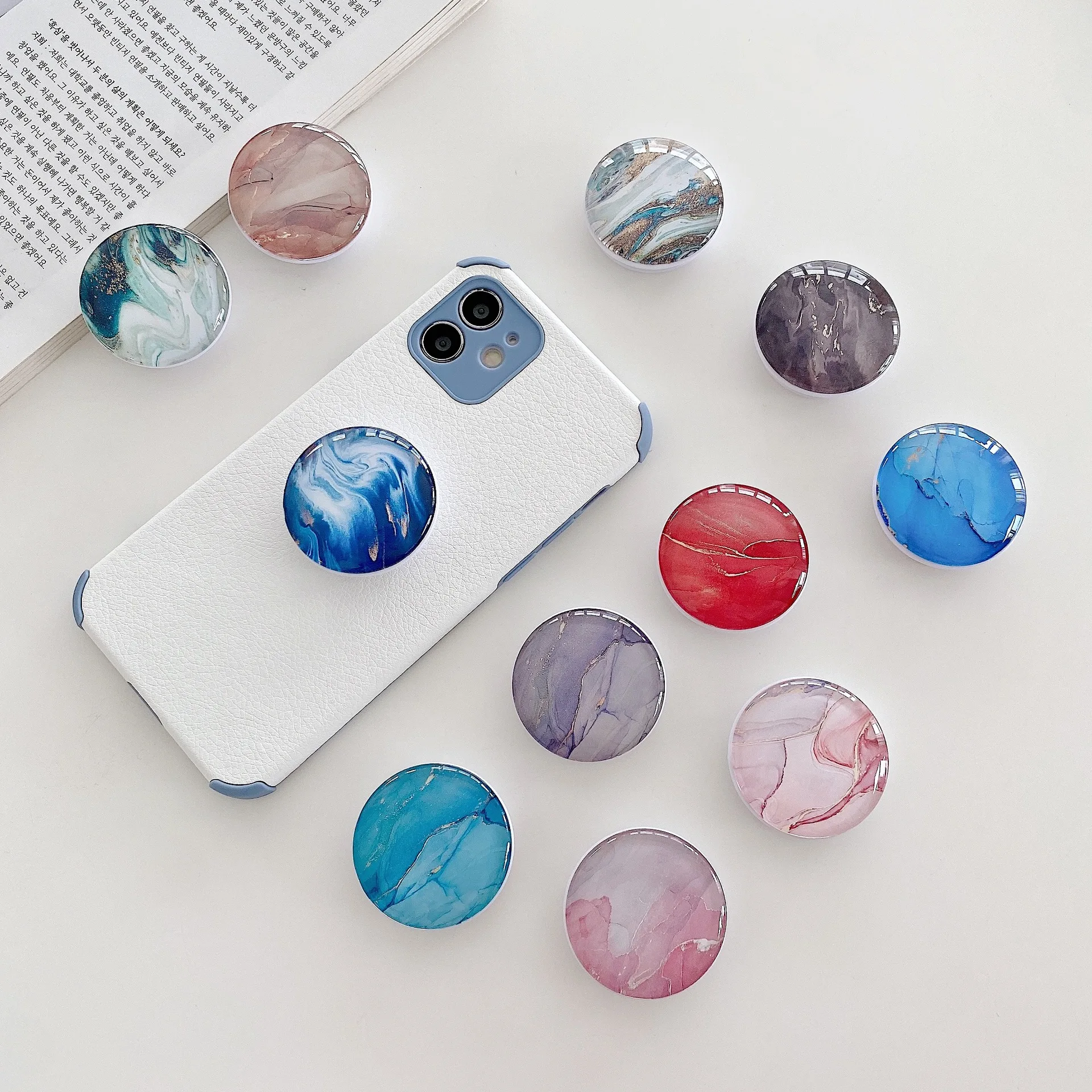 creative marble phone ring holder popular grip holders socket stand for cellphone finger back cover bracket mobile accessories free global shipping
