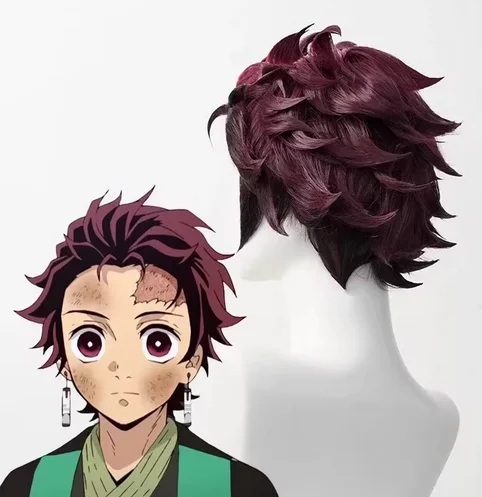 Парик для косплея из аниме Демон Moordenaar Kimetsu No Yaiba Tanjiro Kamado