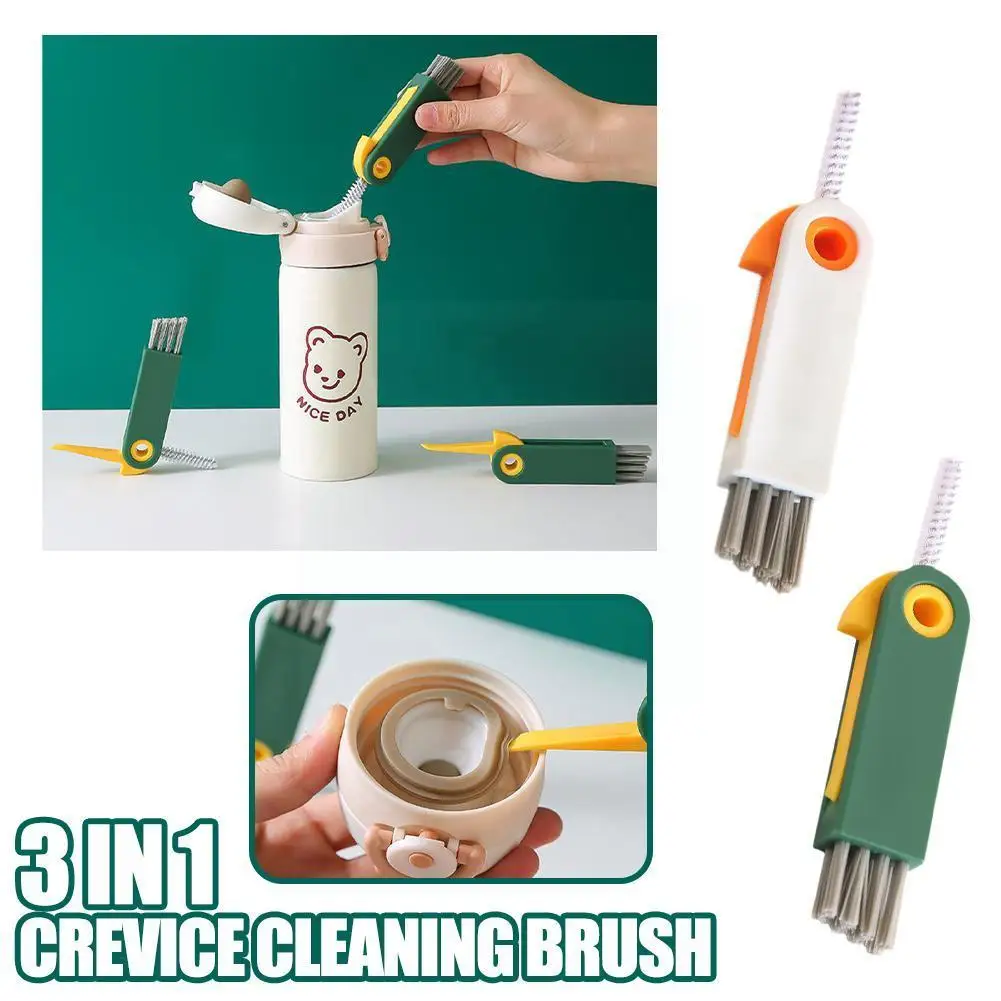 

New 3 In 1 Multifunctional Flexible Brush Cup Cover Mini Cleaning Brush Cup Cover Groove Brush For Home Cleaning Br U2a4
