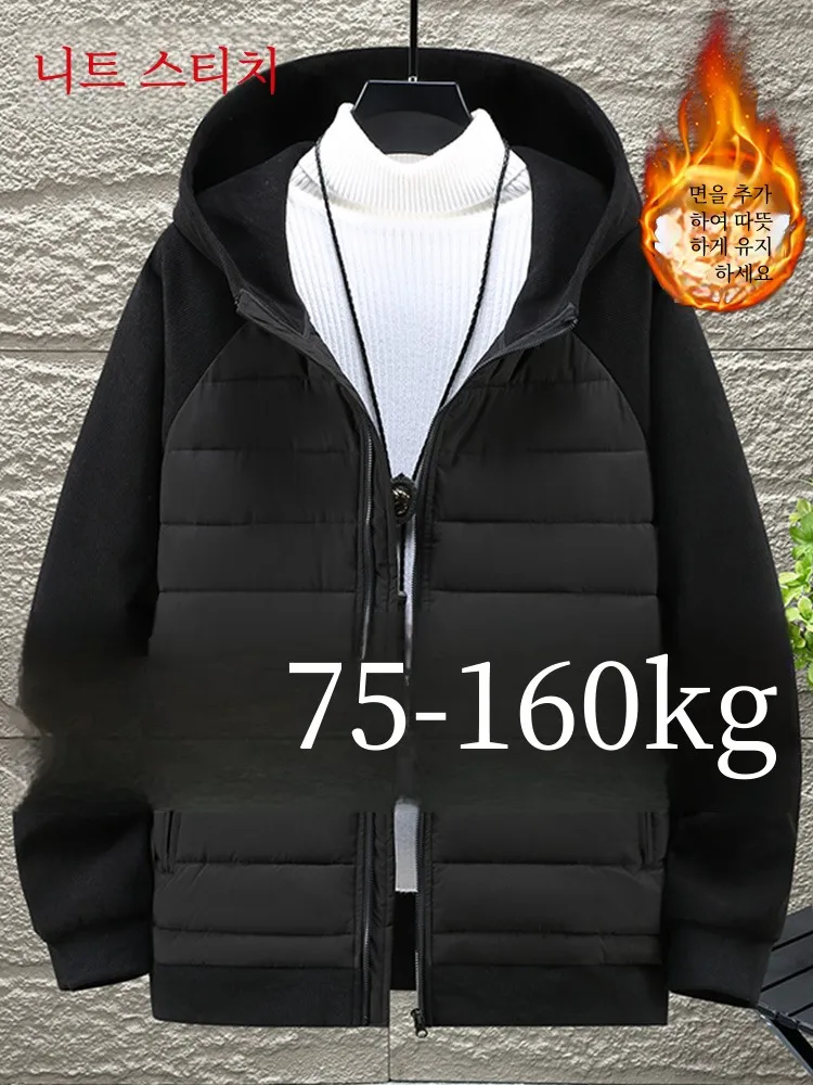 Плюс размер Капюшон Хлопковая стеганая куртка Верхняя одежда Мужская зимняя