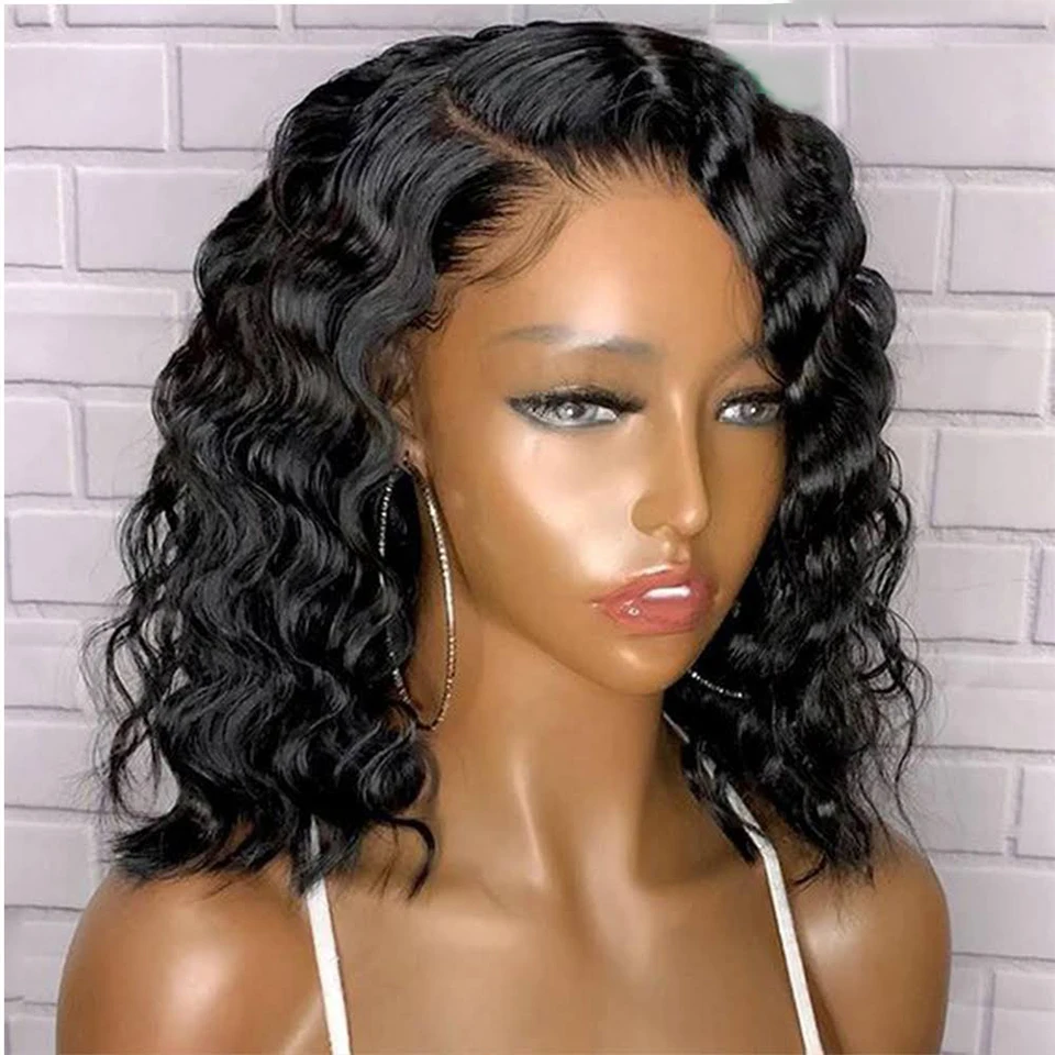 

Glueless Deep Curly Perruque Cheveux Humains Pre Plucked 13x5x2 Loose Wave Human Hair Wigs for Women Peruvian Side Part Lace Wig