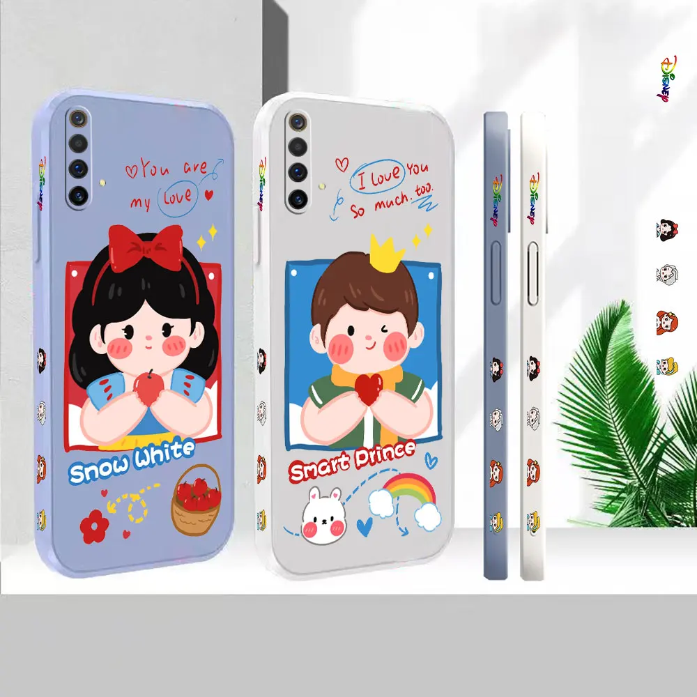 

Liquid Case For OPPO Reno 7Z 6 5F 5Z 4 4Z 2Z Ace 2 Find X6 X5 X3 X2 Realme X50 X7 Pro Lite 5G Snow White Prince Cover Fundas
