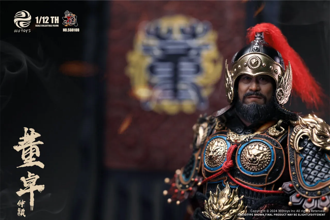 Фото Коллекционная фигурка 303TOYS Дун Чжоу, масштаб 1/12, серия «Троецарствие», люкс-издание «Кавалеристы с флагами», ZHONGYING SG010 SG010B №3