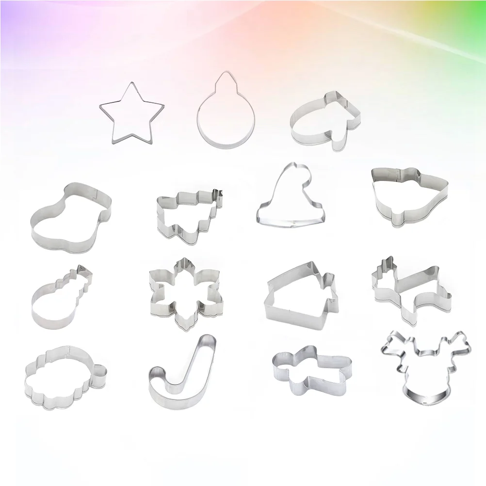 

15PCS Biscuits Stainless Steel Durable Cookie Chocolate for Home Kitchen