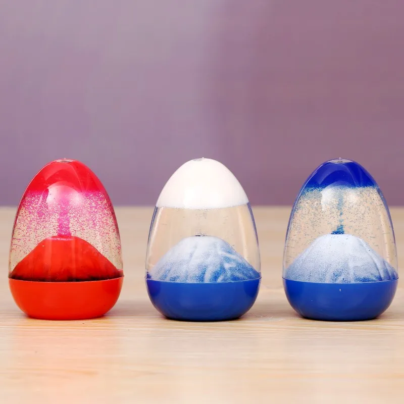 

Novelty Volcano Eruption Egg Shape Sandglass Liquid Hourglass Sand Timer Volcanic Motion Toy Desk Birthday Xmas Gift for Kid