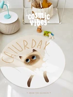 kawaii round living room carpet cute cartoon animal cat design childrens room girly bedroom rug play mat home decor accessories