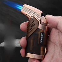 honest dual torch cigar lighter with cigar cutter butane gas lighter windproof lighters unusual cigarette lighter welding gun