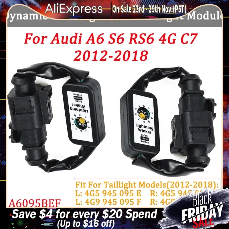 

2X Dynamic Turn Signal Indicator LED Taillight Add-on Module Cable Wire Harness For AUDI A6 S6 RS6 4G C7 2012-2018 Tail Light