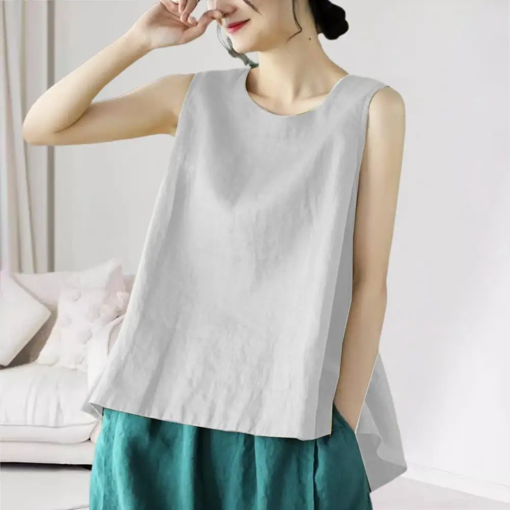 Женский жилет свободного кроя стильные женские топы без рукавов с круглым
