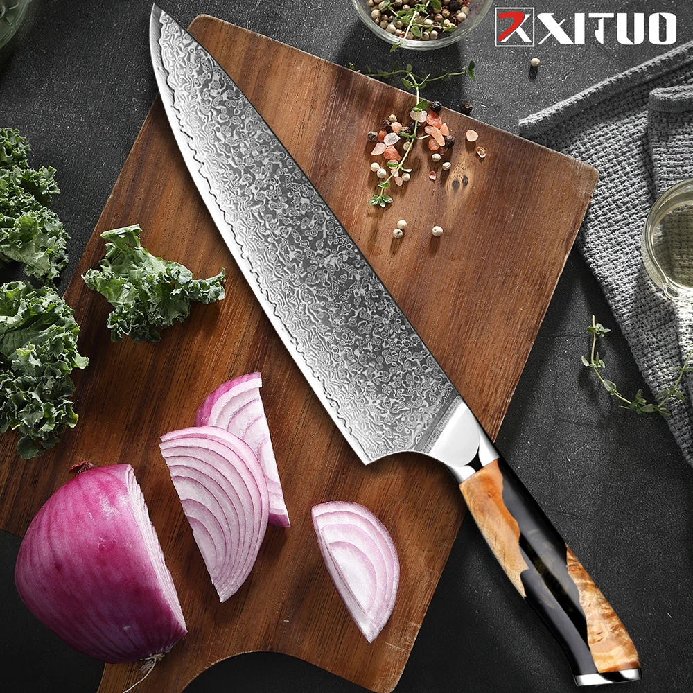 Нож шеф-повара из дамасской стали 8-дюймовый японский нож для повара бритва