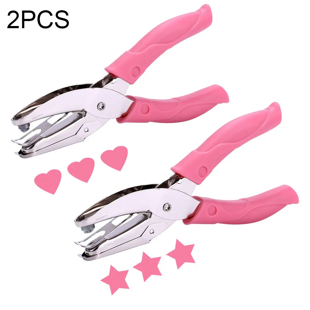 

2pcs Tags Clothing Ticket Metal Office Single Handheld Portable Cutter DIY Craft Heart Star Hole Paper Punch Tool Scrapbook