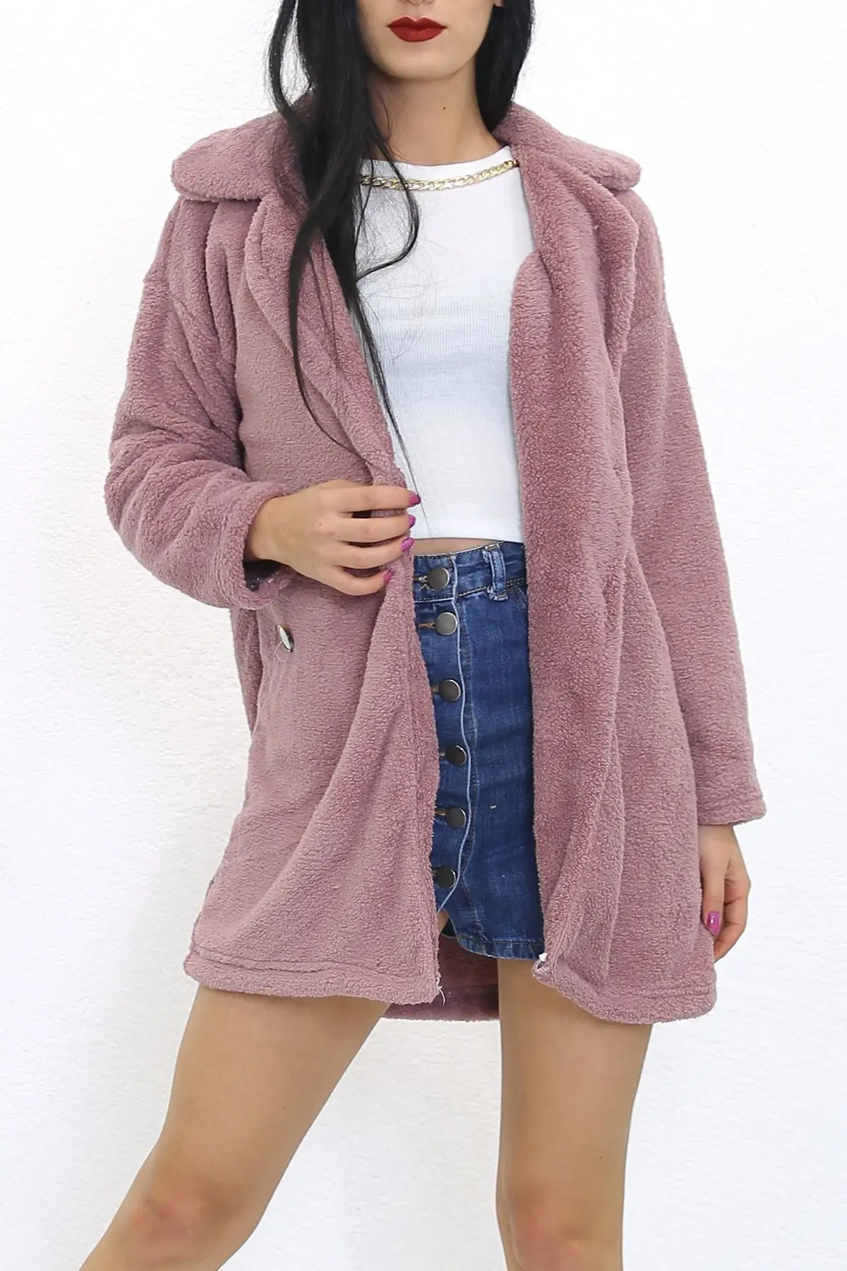 

2021 Women Autumn Winter Jacket Female Coat Casual Soft Hooded Fleece Plush Warm Plus Size Fur Fluffy top Sudadera Double Button
