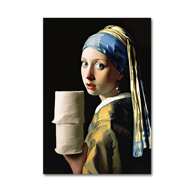 

Печать на холсте "Мона Лиза и ношение жемчуга для девочек"