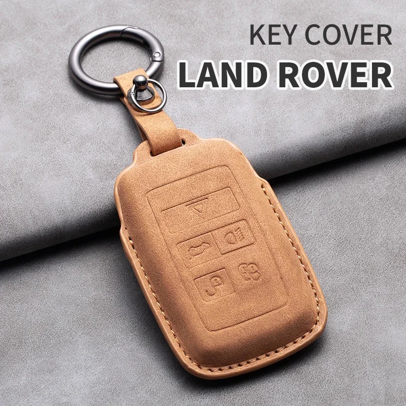 

Leather Car Key Case Cover Holder Shell Keychain For Land Rover Range Rover Sport Discovery 3 4 Elander 2 Evoque Accessories