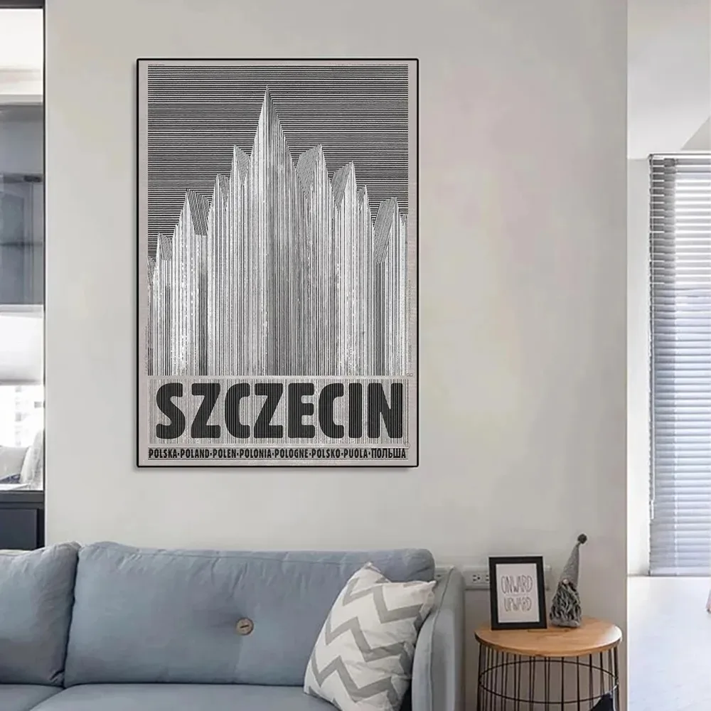 Винтажный Городской Пейзаж Постер Польша Bielawa Słodowa Wola Холст Картина Настенное