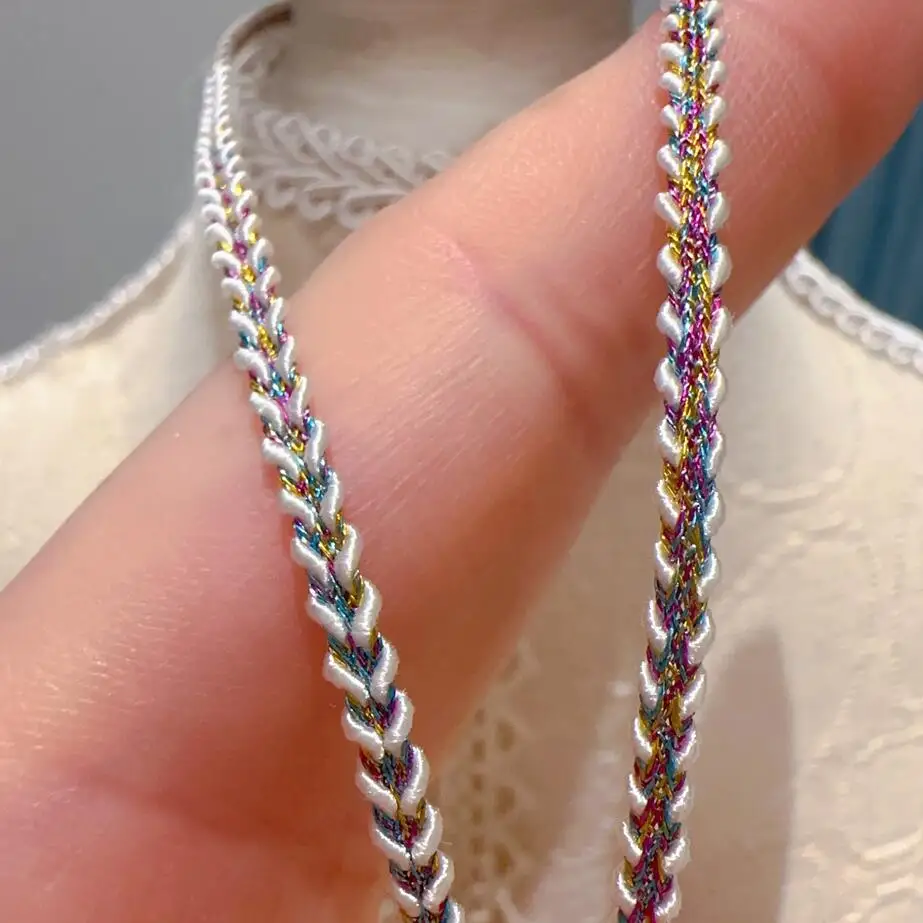 5 метров золотистая цветная мини кружевная отделка Лента изогнутая швейная