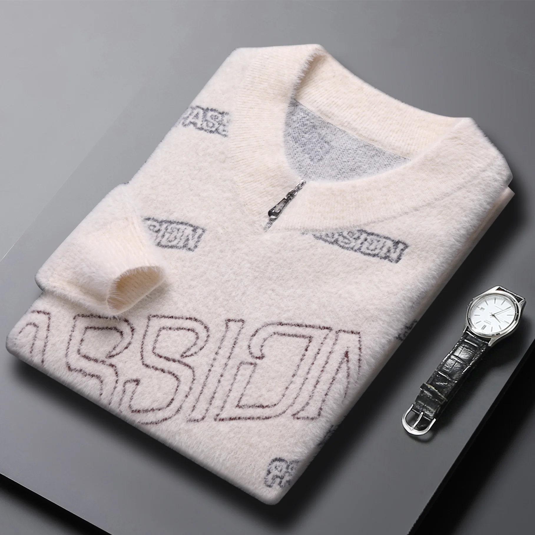 

Original Designer2022 New Men's Knitted Pullover Embroidery High end Luxury Plush Warm Sweater Autumn/Winter Casual Men Clothing