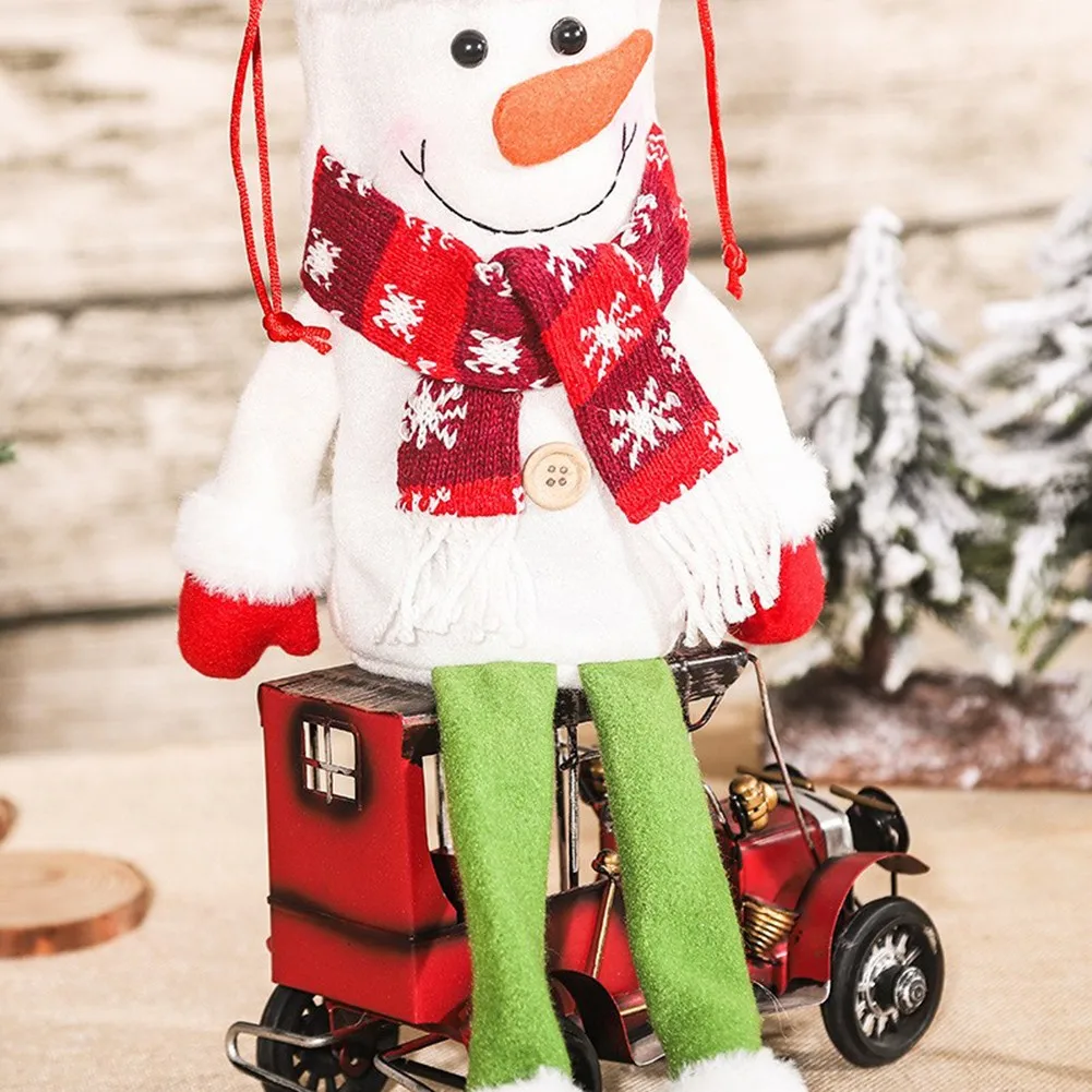 

Christmas Decorations For Home Santa Claus Wine Bottle Cover Snowman Stocking Gift Holders Xmas Navidad Decor Happy New Year