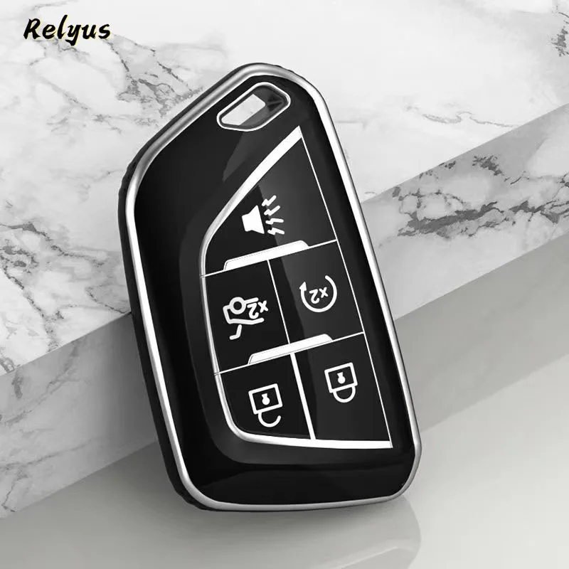 

Чехол для автомобильного ключа из ТПУ, чехол для Cadillac Escalade CT4 CT4-V CT5 XTS CT6 C8 для GMC Yukon 2021 2022, аксессуары, брелок