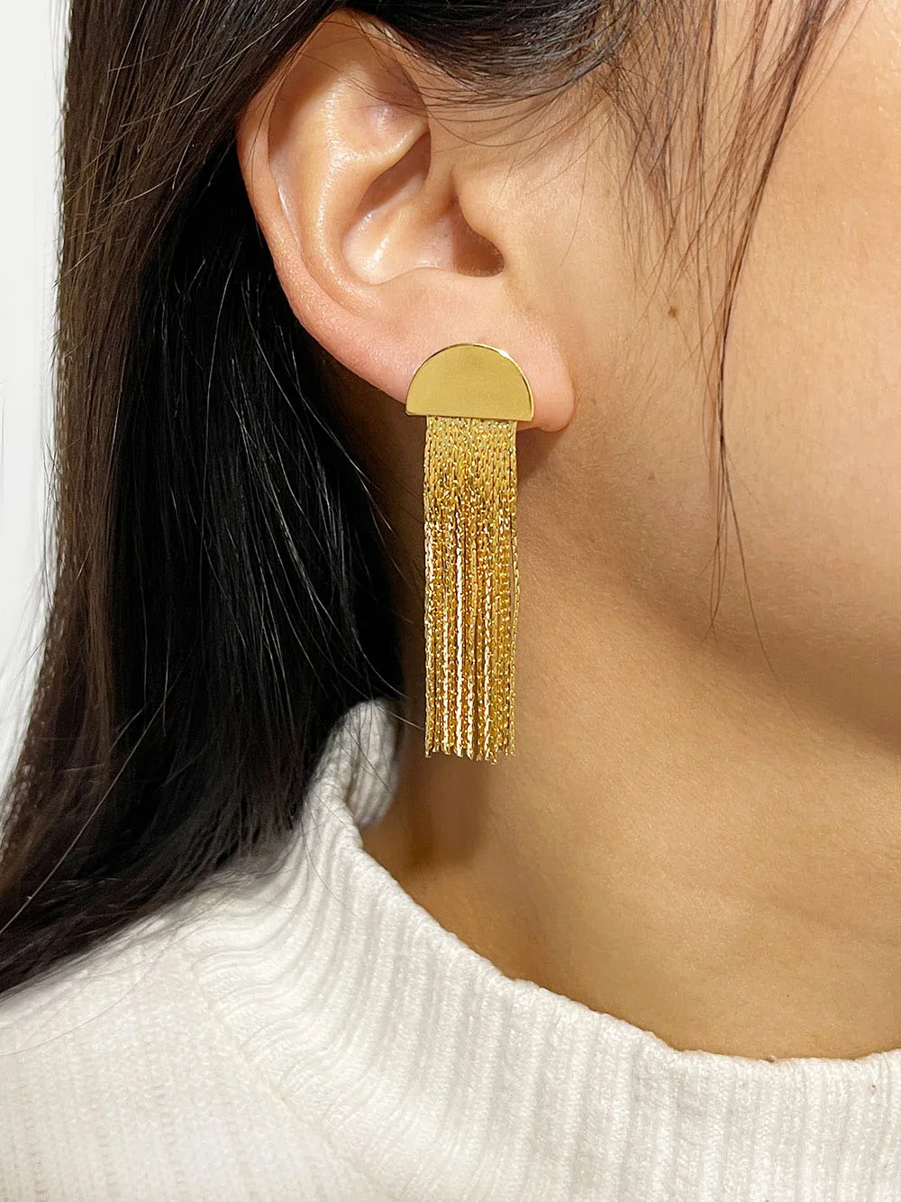 Peri'sbox 18-каратное позолоченное тонкое цепочка с кисточками для женщин