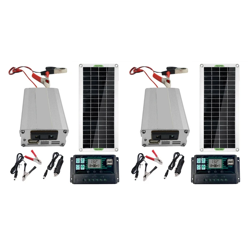 

2X 200W Solar Panel Kit 12V To 220V Battery Charger RV Travel Trailer Camper Van With 100A Controller