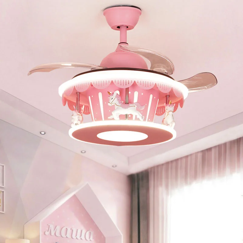 

Pendant Lights Nordic kid bedroom Ceiling fan with led and control electric dining room Ceiling lamps indoor lighting Chandelier
