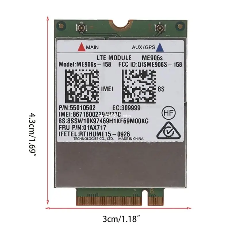РАЗБЛОКИРОВАННЫЙ модуль LTE ME906S-158 NGFF-M2 с 2 антеннами беспроводная карта для Telecom4G