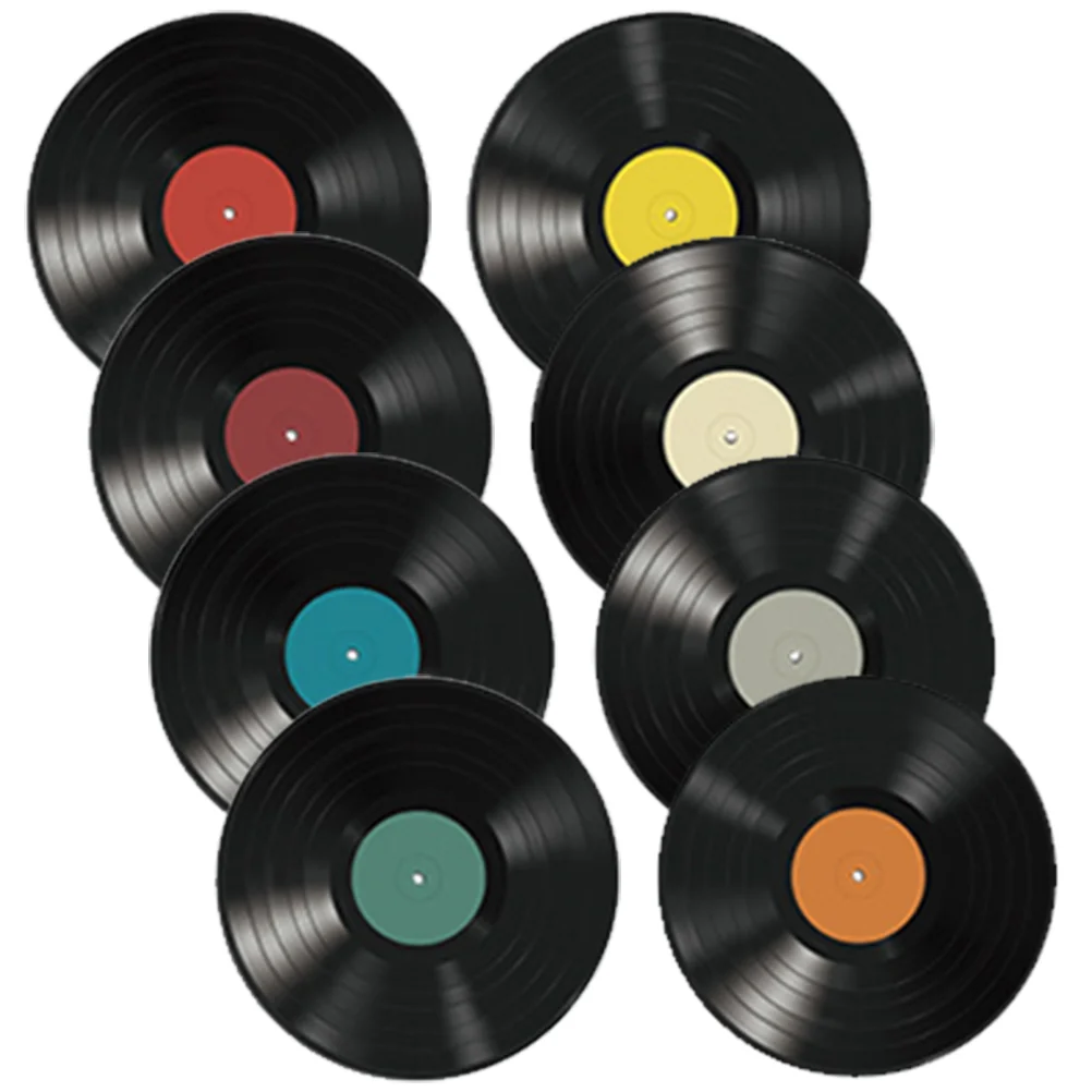 

8 Pcs Vintage Decor Records Aesthetic Signs Vinyl Decors Los Retros Music Party Favors Decoration Home Wall Disco Decorations