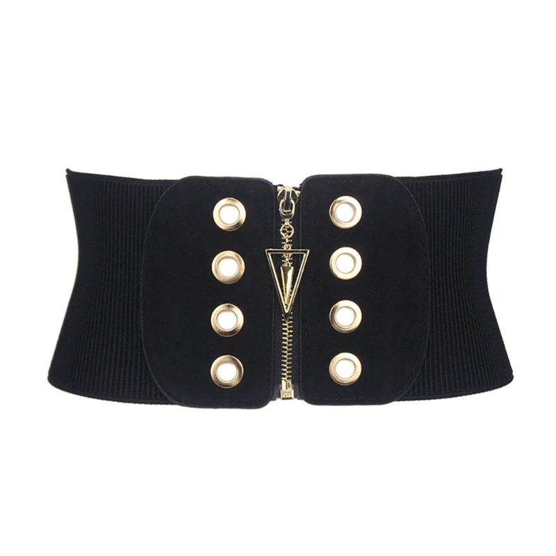 

Женский эластичный винтажный пояс, пояс с эластичным поясом 4,7 дюйма, широкий пояс, корсет с металлической застежкой-молнией