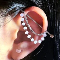 stainless steel chain industrial piercing barbell earring in cartilage industrial ear bridge helix jewelry body piercing dangle
