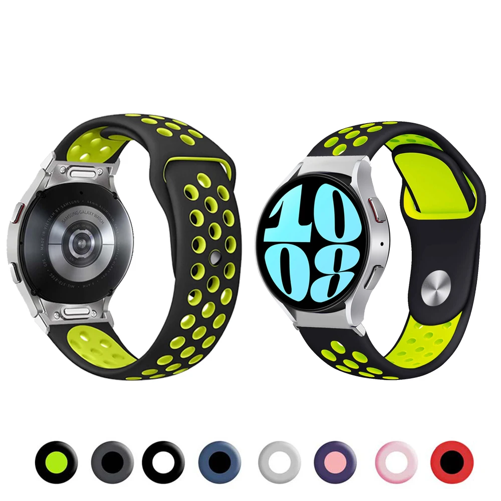 Фото Силиконовый ремешок 20 мм для Samsung Galaxy Watch 6/4/5 40 мм, 44 мм/5 Pro 45 мм, браслет для Galaxy Watch 6 4 Classic 47 мм, 43 мм, 42 мм, 43 мм №1