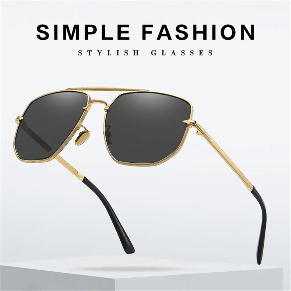 

Retro Metal Frame Driving Oversized Sun Glasses Men's Shades Polarized Sunglasses for Men Polygon Sunglasses