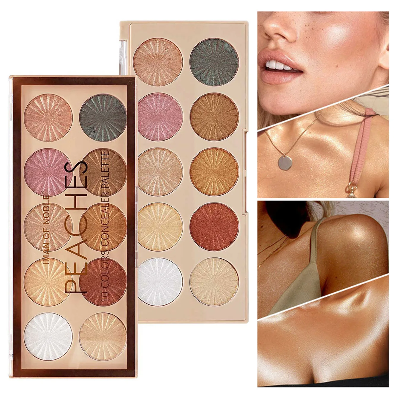 

Makeup 10 color highlighting powder face highlighter high pigment body shimmer iluminador palette private label