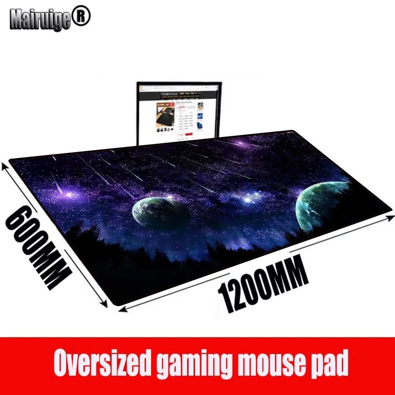 Коврик для мыши MRGBEST Moon Space на заказ, игровой коврик 140 х7, 0/120 х6, 0 см, большой игровой коврик для компьютера, клавиатуры