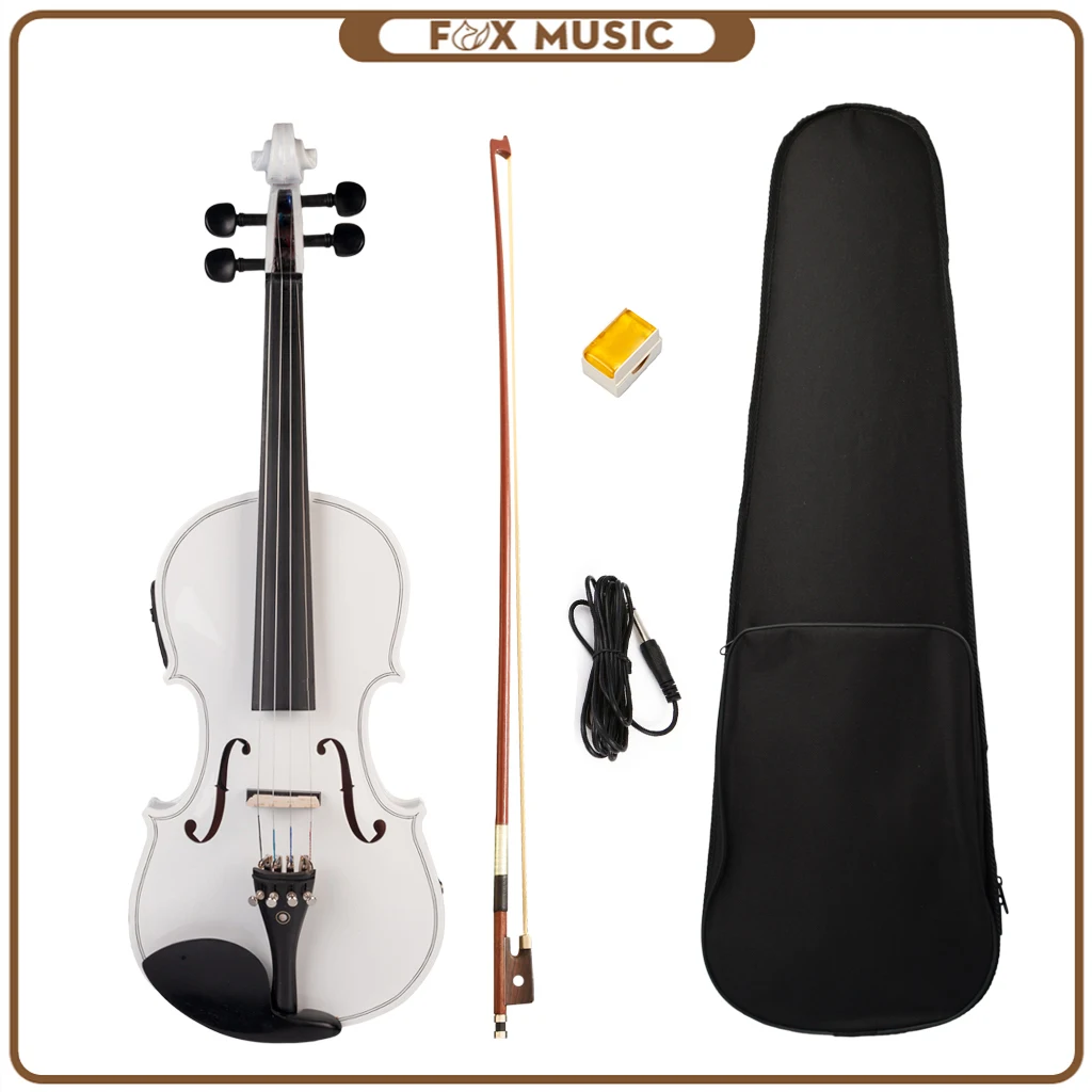 Acoustic Electric Violin Fiddle 4/4 Full Size Violin Solid Wood Body Ebony Accessories  Electric Violin New