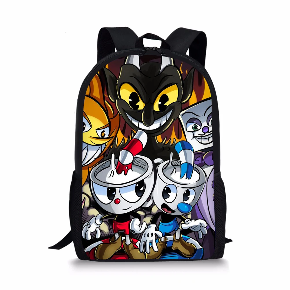 Cuphead Print Backpack Portable Casual Outdoor Travel Children's Knapsack Durable Large Capacity School Bags for Girls Boys