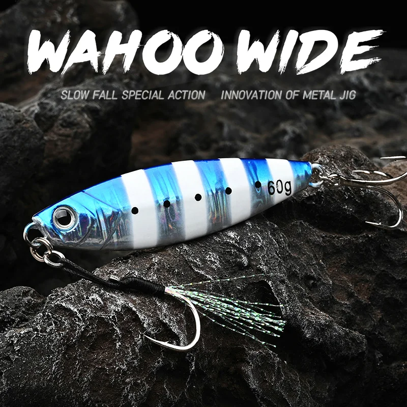 ALLBLUE WAHOO приманка для джиггинга с берегом из широкого металла 20 г 30 40 60 литая
