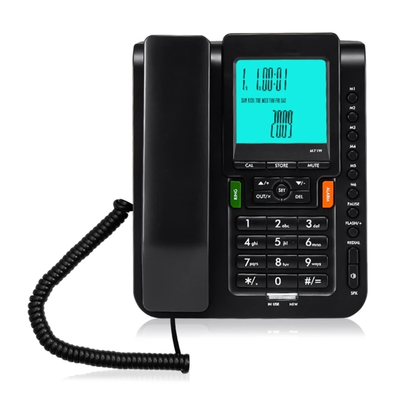 

Fixed Landline Phone with Caller DualInterface Telephone Large LCD Display Number Storage For Home Office Hotel