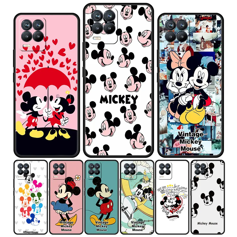 Disney Mickey Mouse phone case For OPPO REALME C X V 2 3 5 7 8 11 15 20 21 PRO Y NARZO50I Cartoon Official Black Trend