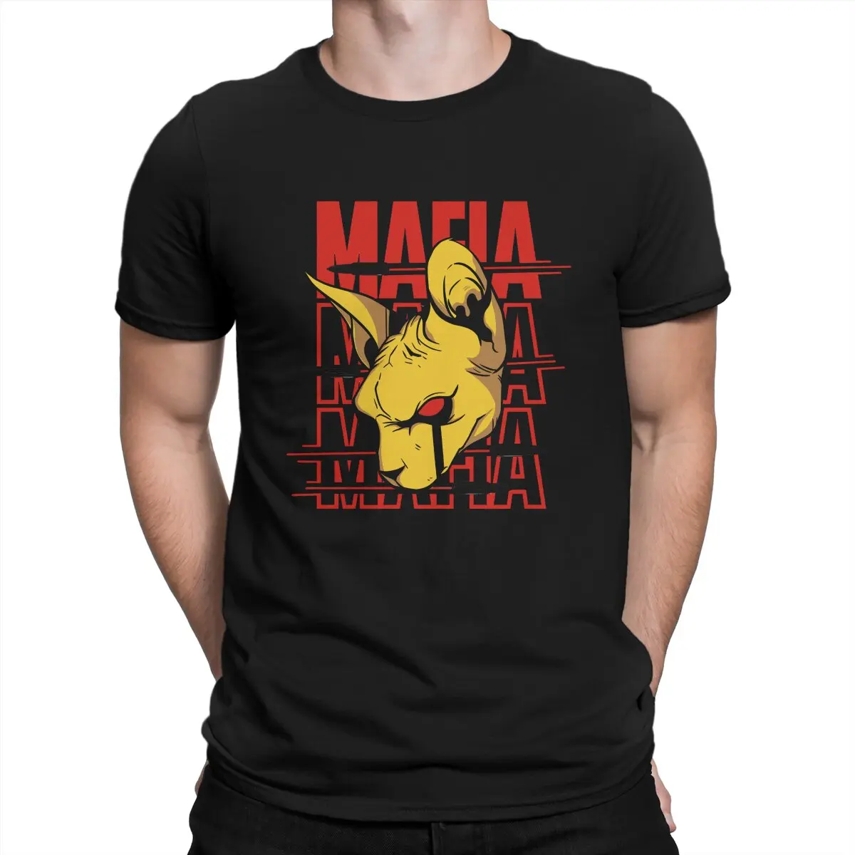 

Men's Mafia Classic T Shirt Cat Lover Cotton Clothes Novelty Short Sleeve Crewneck Tees Printing T-Shirt