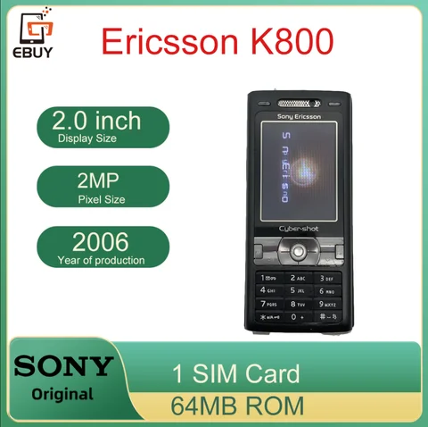 Оригинальный мобильный телефон Sony Ericsson K800 GSM 2G 3G 2,0 дюйма, 3-мегапиксельная камера, Bluetooth FM-радио, разблокированный мобильный телефон