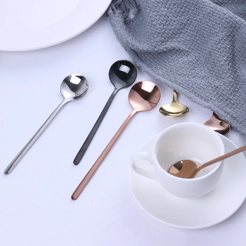 

Десертные искусственные чайные ложки из нержавеющей стали, матовая ручка для десерта, чая, мороженого, десерта, перемешивающая ложка, планка