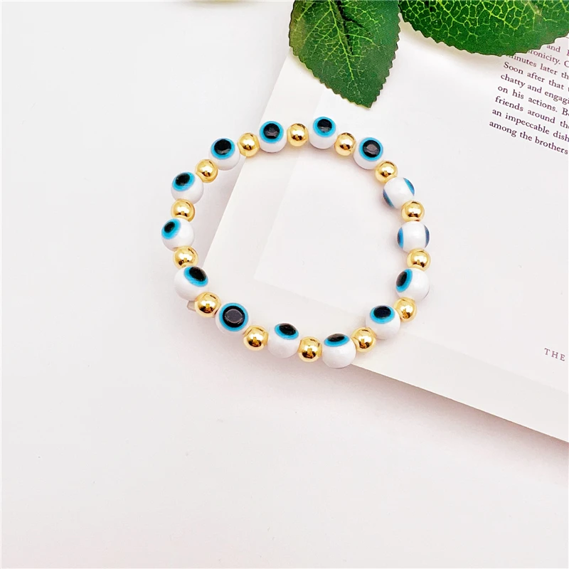 

Vintage Turkish Evil Eye Charm Bracelets Composed Beads Natural Stone Braslet On Men Hand Jewelry Accessories Wholesale